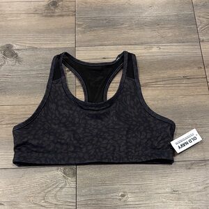 Old Navy Black Patterned Sports Bra